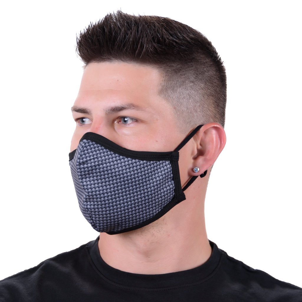 Carbon Fiber Pattern Face Mask Large Includes 10 Filters